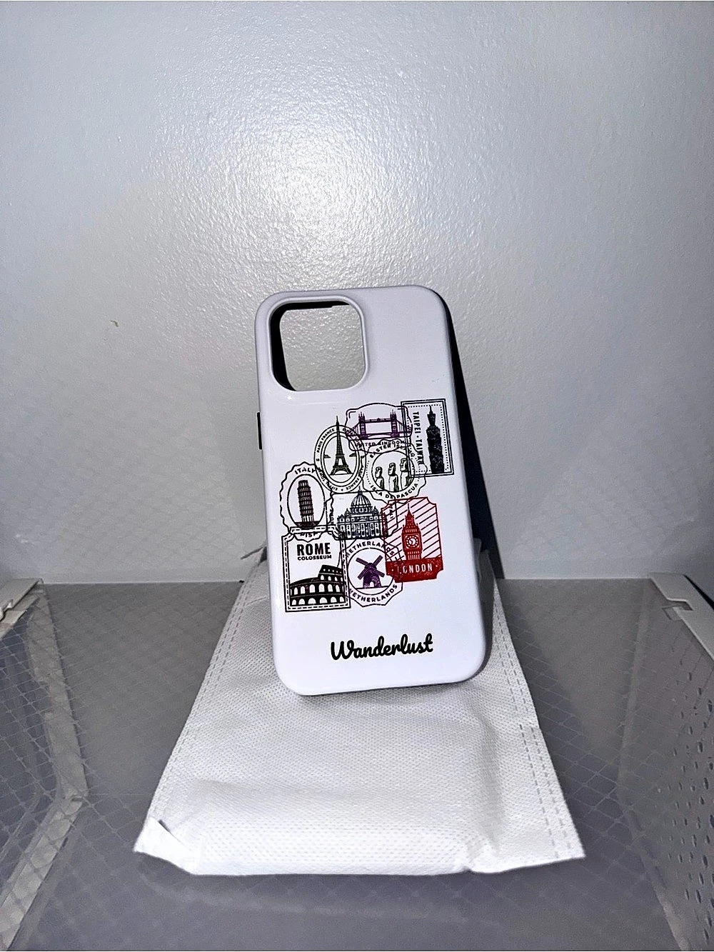 Wanderlust Travel Phone Case White & Black